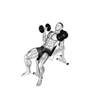 dumbbell palms in incline bench press