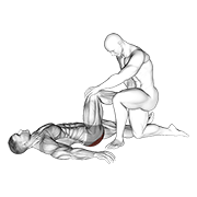 assisted lying glutes stretch