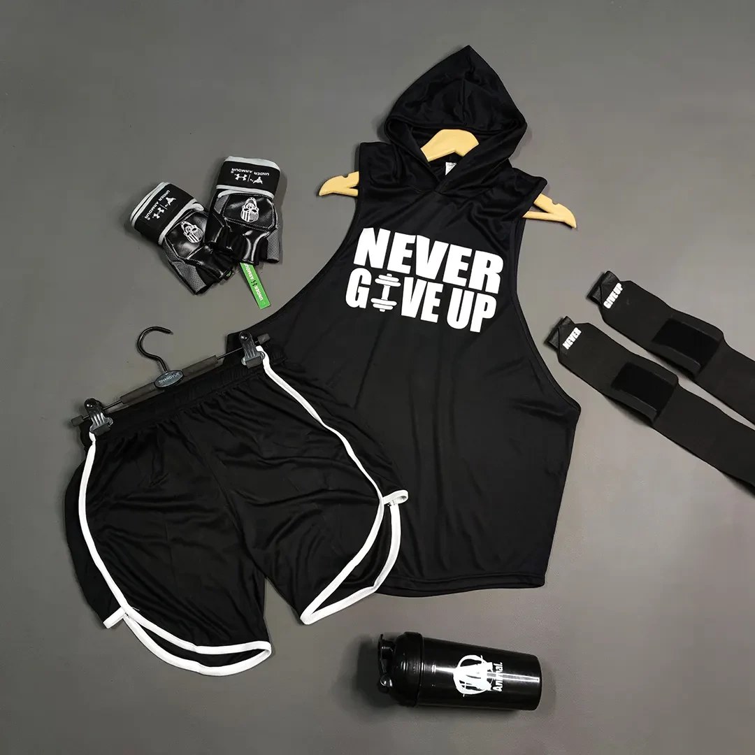 ست هودی و شلوارک NEVER GIVE UP