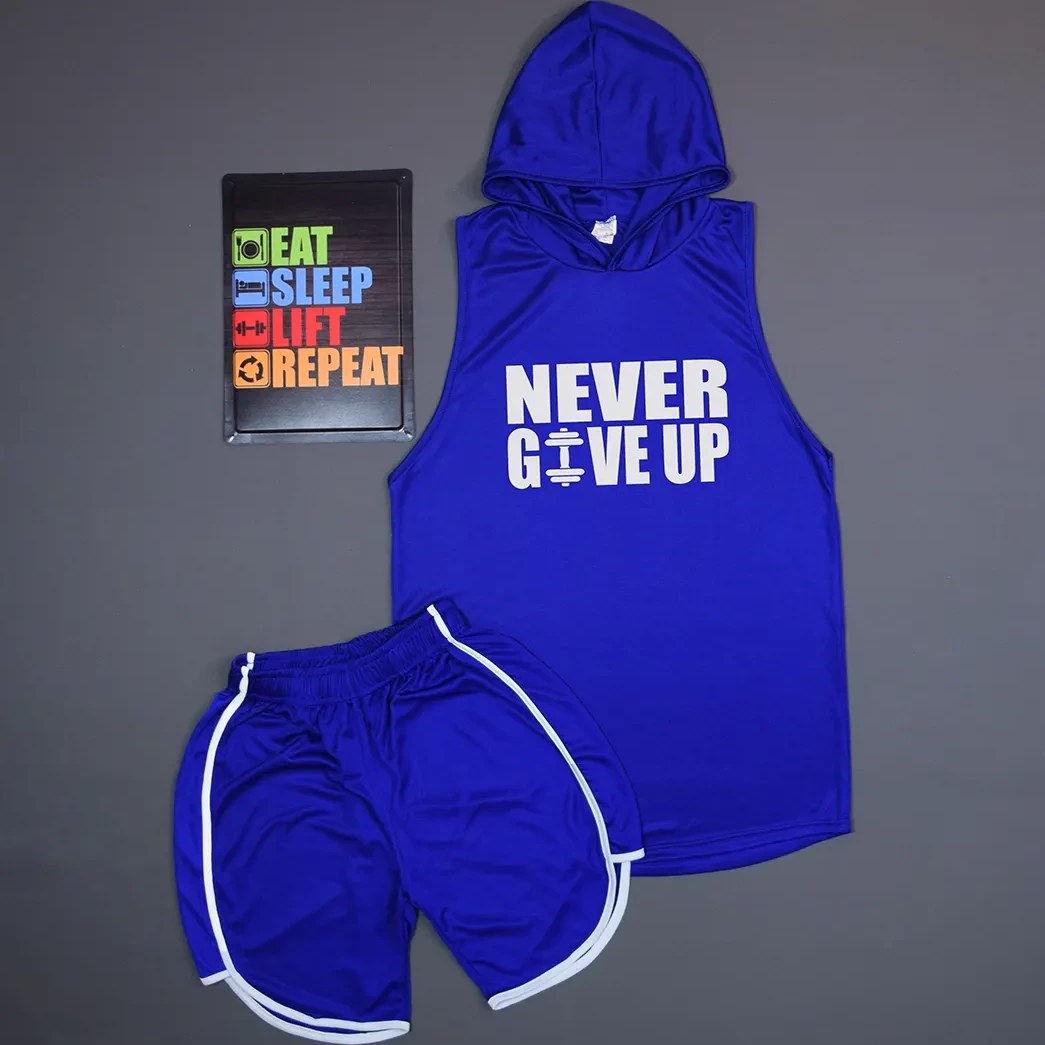 ست هودی و شلوارک NEVER GIVE UP