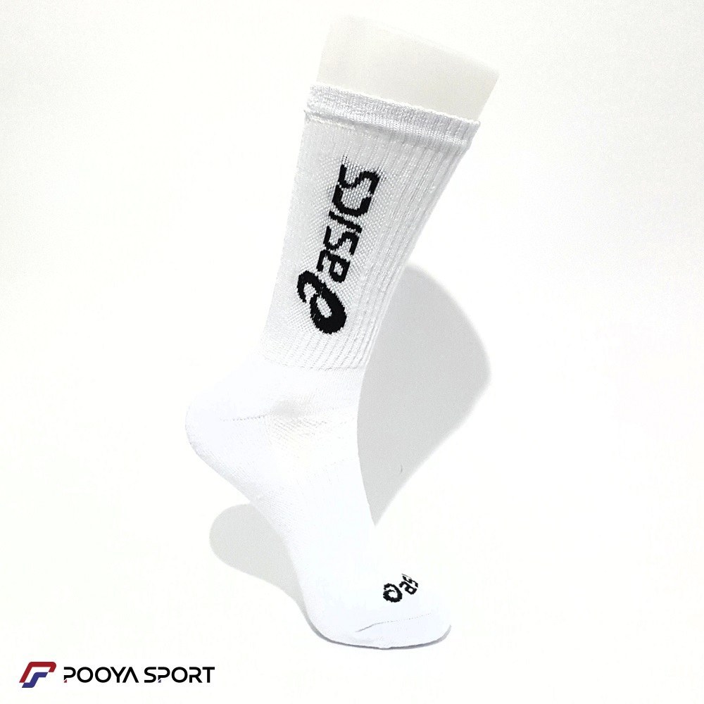 جوراب ورزشی حوله‌ای اسیکس ساق متوسط سفید