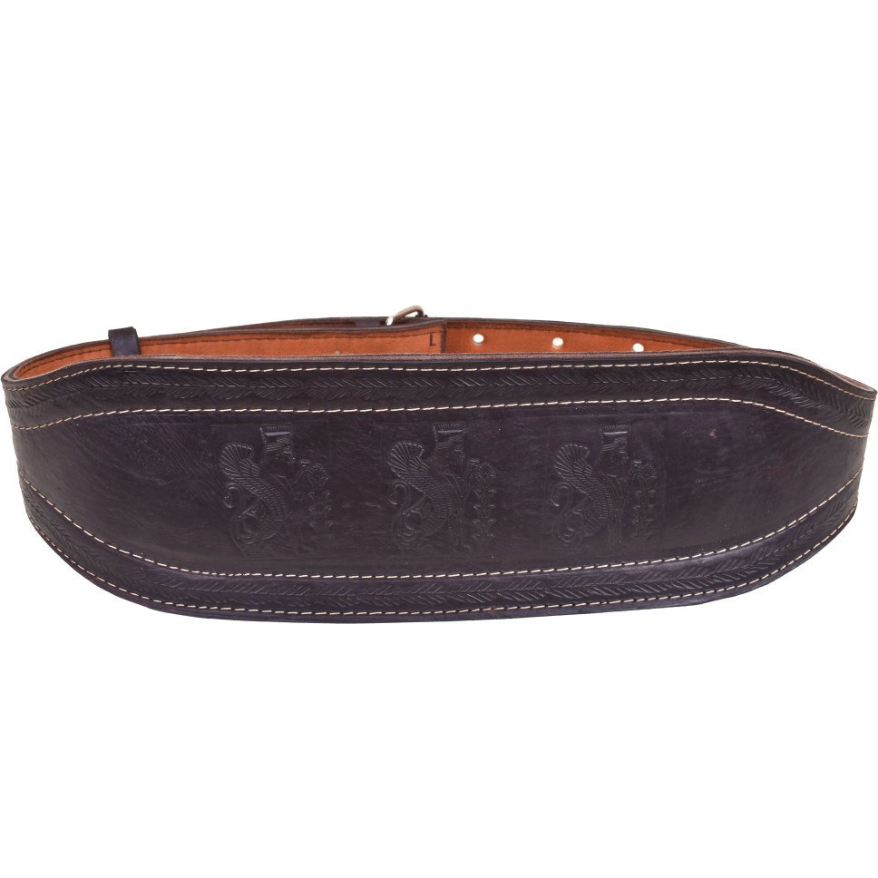 کمربند بدنسازی چرمی عرض ۱۳ سانت بالشتک دار