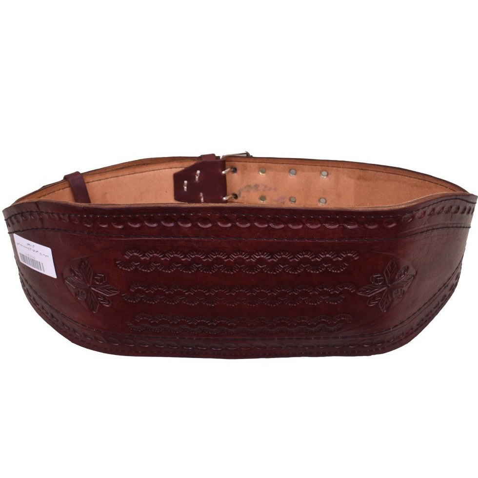 کمربند بدنسازی چرمی عرض ۱۳ سانت بالشتک دار