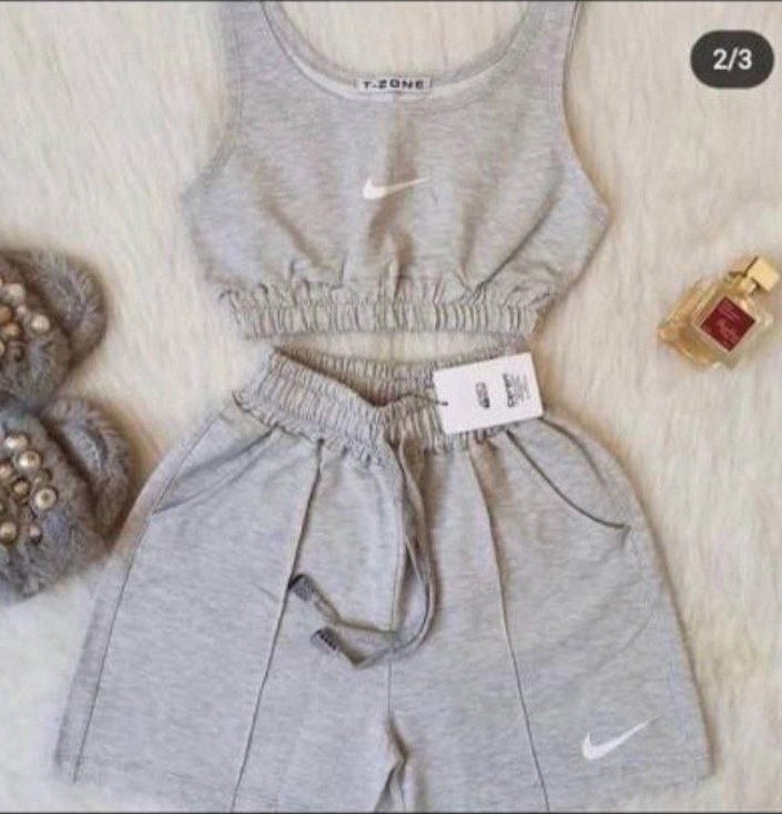 ست ورزشی زنانه نایک سایز ۳۶ تا ۴۴ رنگ طوسی ملانژ