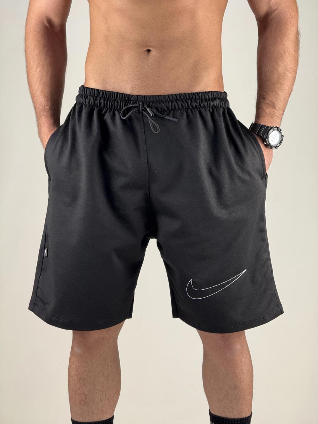 شلوارک ورزشی نایکی مشکی بلند