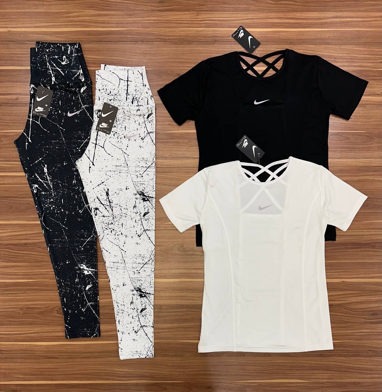 ست لگ طرح دار و تیشرت پشت بندی ورزشی کد 3651