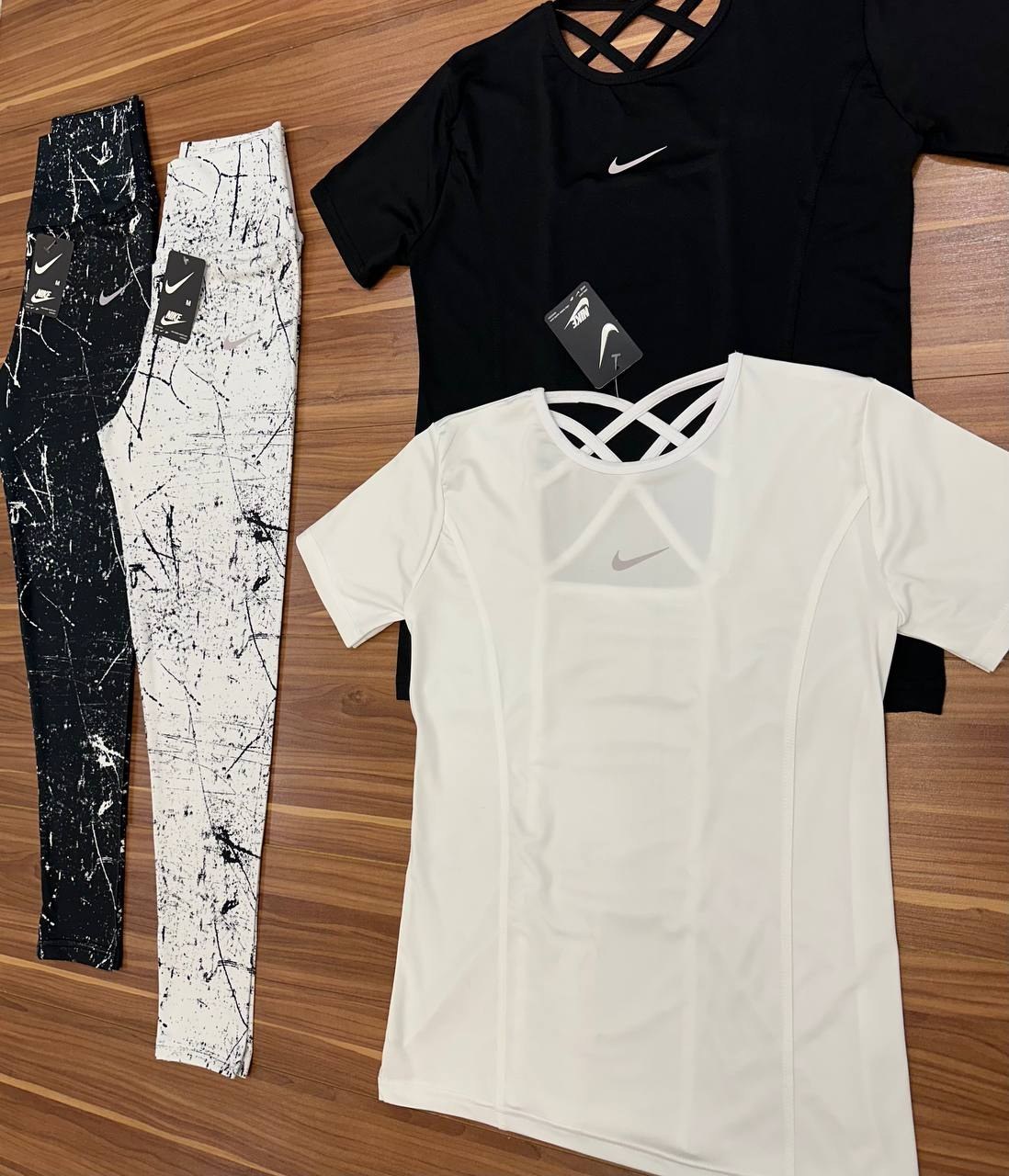 ست لگ طرح دار و تیشرت پشت بندی ورزشی کد 3651