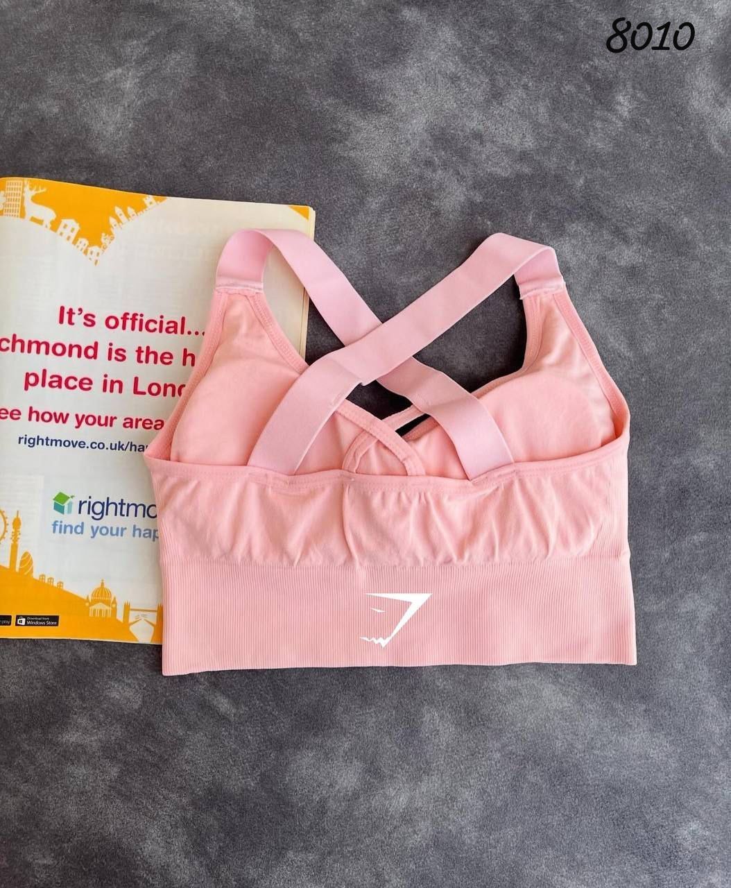 نیم‌تنه کبریتی ورزشی زنانه و دخترانه جیم شارک | پشت ضربدری با کاپ متحرک | فری‌سایز و رنگ‌های پاستیلی کد ۸۰۱۰