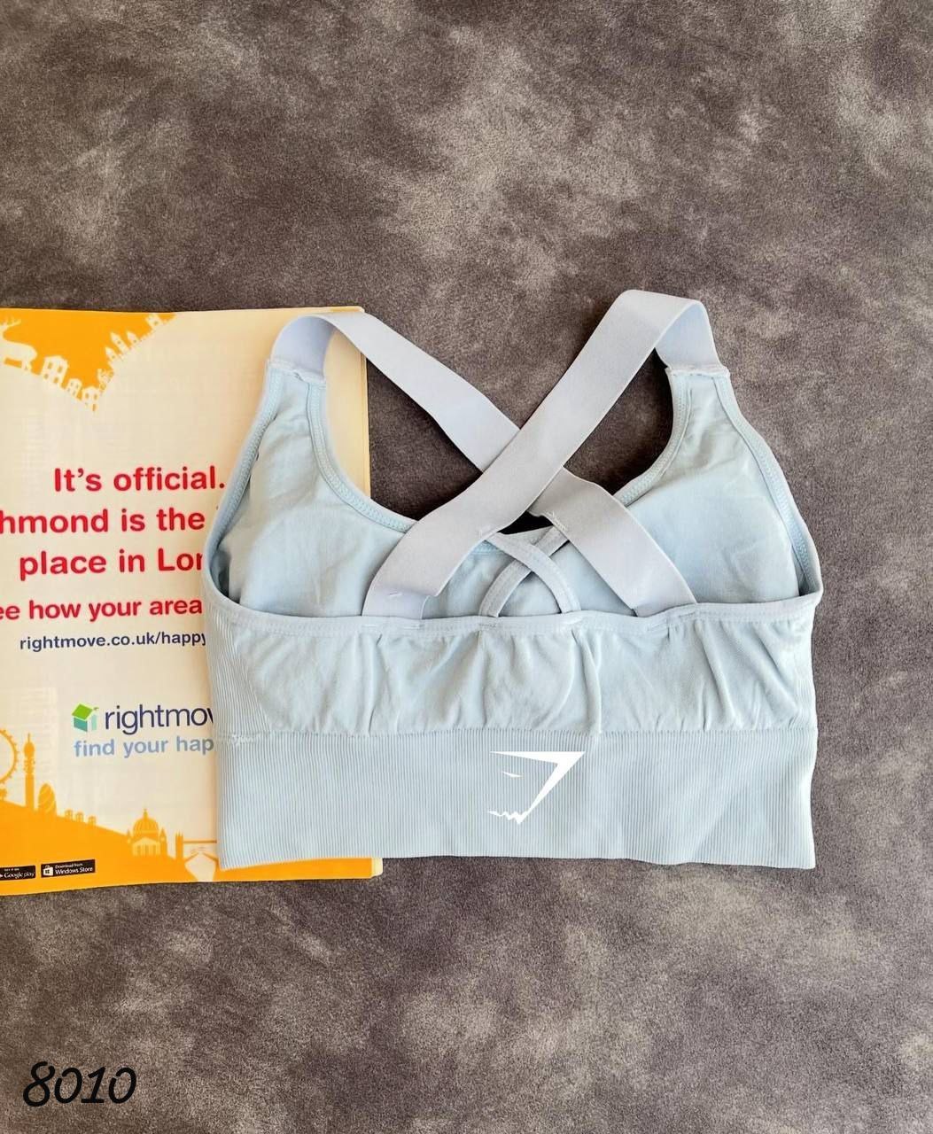 نیم‌تنه کبریتی ورزشی زنانه و دخترانه جیم شارک | پشت ضربدری با کاپ متحرک | فری‌سایز و رنگ‌های پاستیلی کد ۸۰۱۰