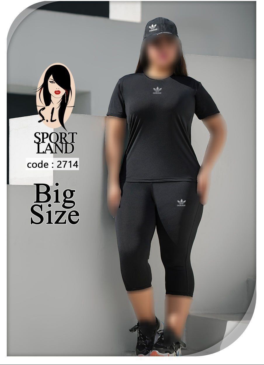 ست تیشرت و شلوارک ورزشی زنانه آدیداس سایز بزرگ کد 0012