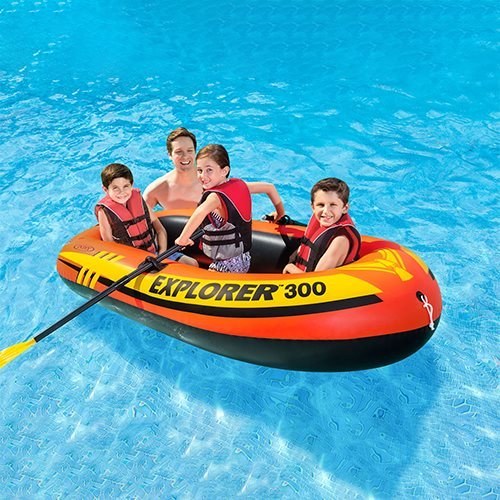 قایق بادی اینتکس مدل Explorer 300 ظرفیت ۳ نفره با لوازم