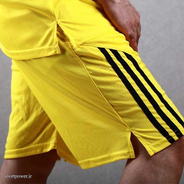 ست لباس ورزشی مردانه آدیداس حلقه‌ای شلوارک صورتی L-XL