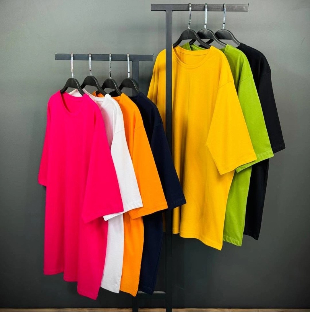 تیشرت لانگ زنانه ساده قواره آزاد رنگبندی