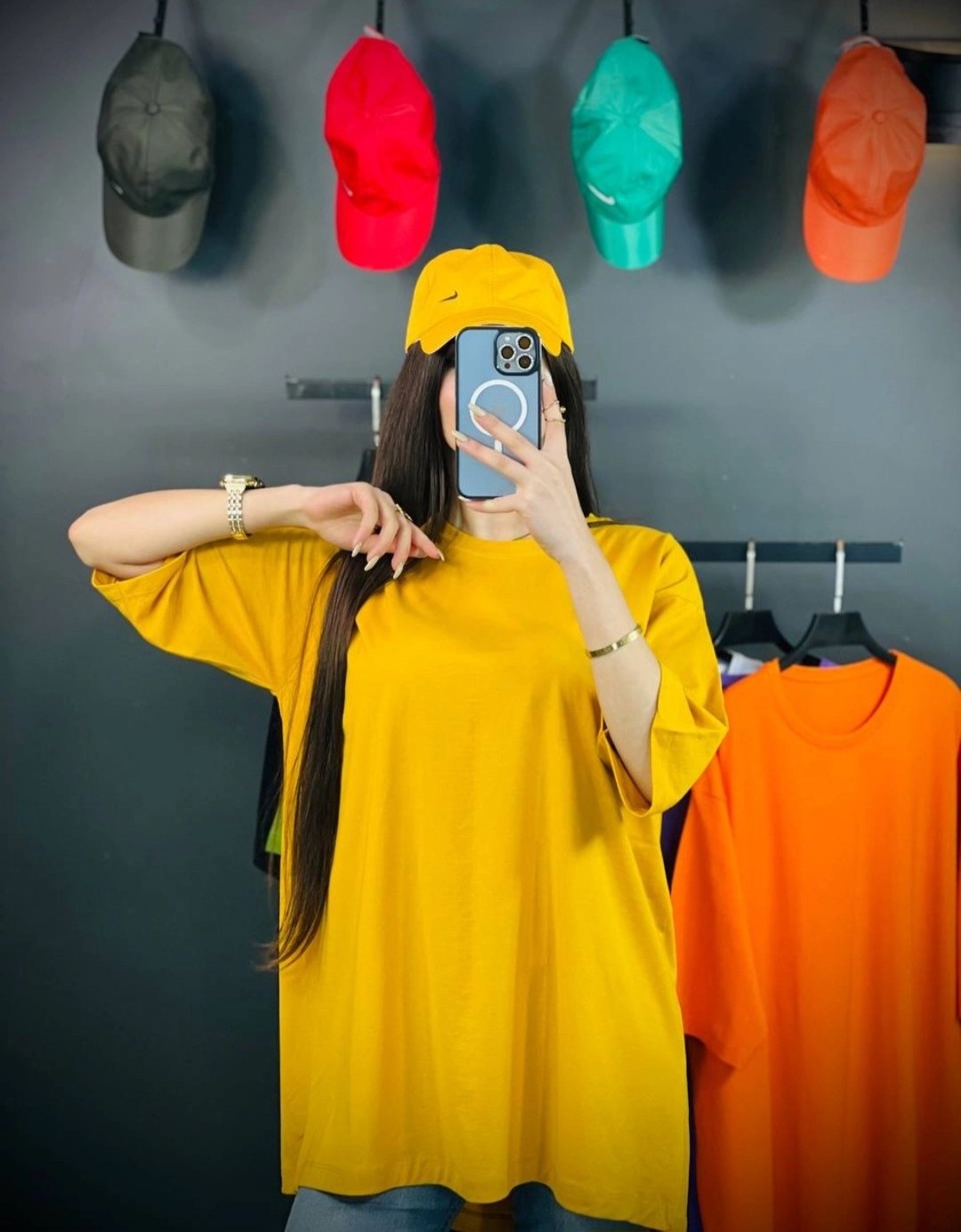 تیشرت لانگ زنانه ساده قواره آزاد رنگبندی