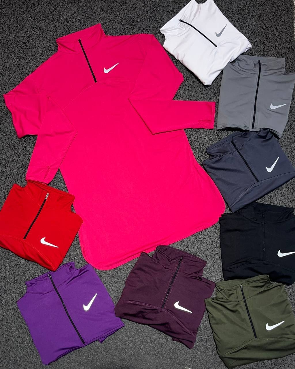 تونیک ورزشی زنانه نایک مدل نیم زیپ