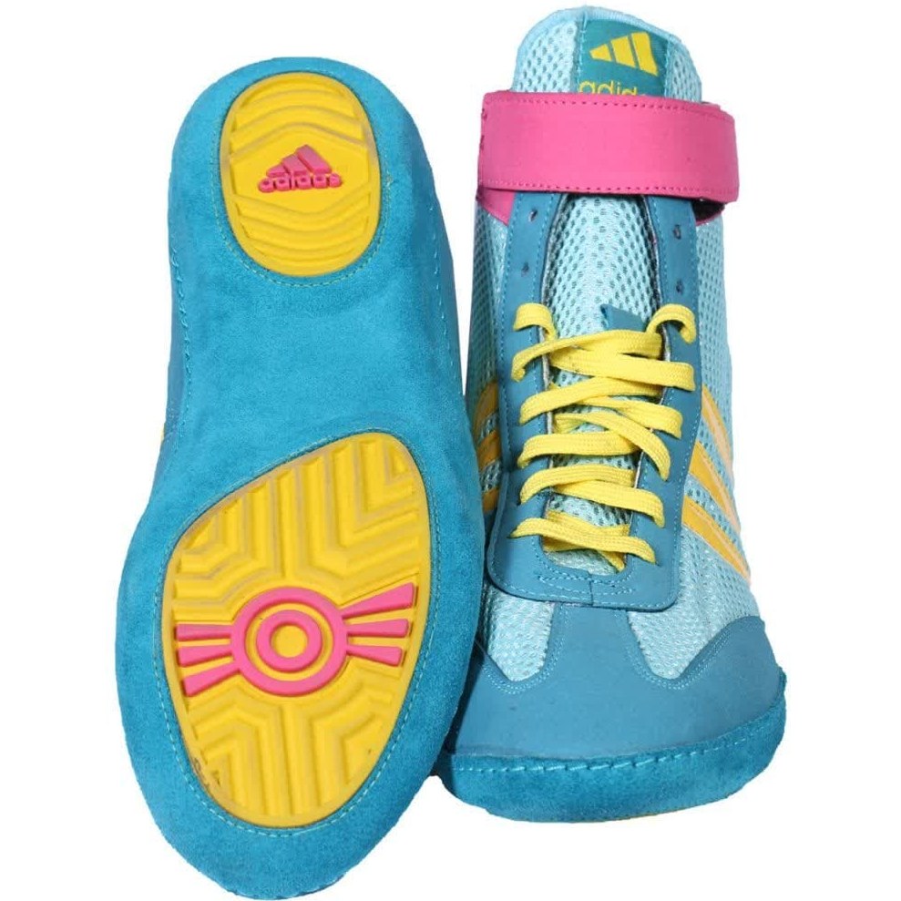 کفش کشتی آدیداس کامبت آبی فیروزه‌ای