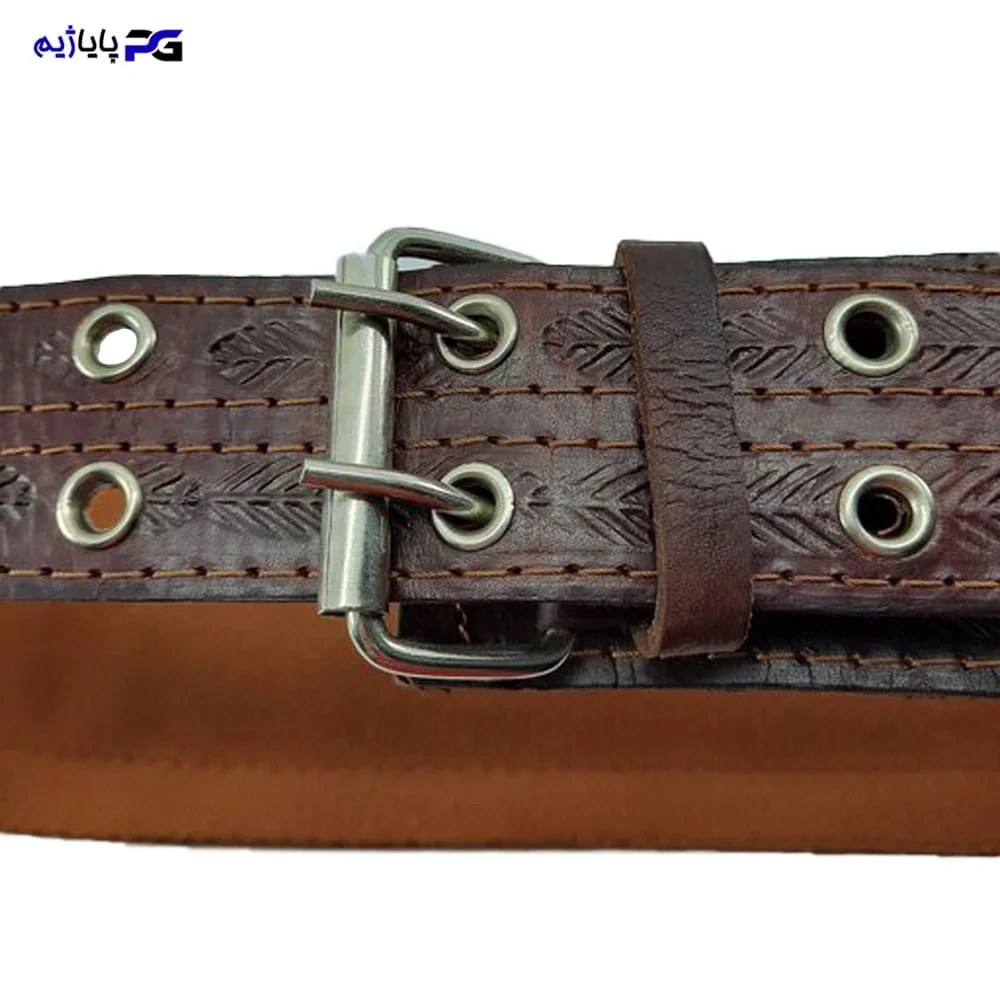 کمربند ورزشی چرم طبیعی بالشتک دار کد KMR20
