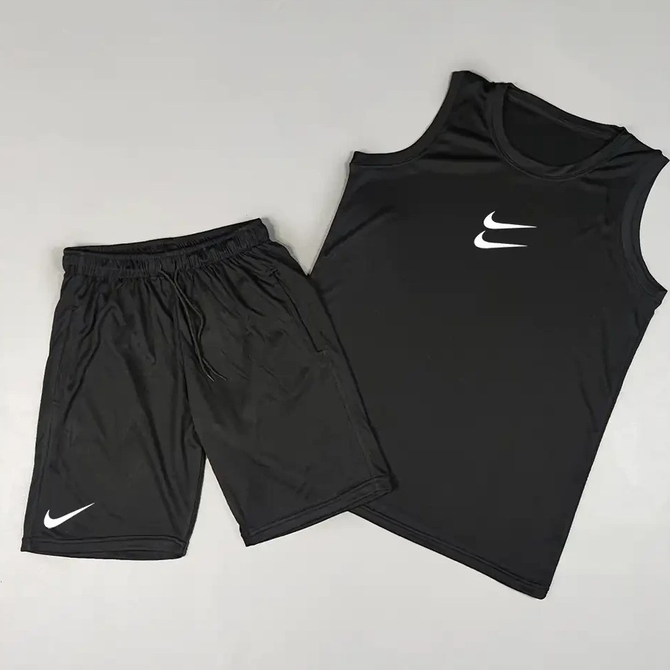 ست رکابی (تاپ) و شلوارک حلقه‌ای بدنسازی ورزشی مدل NIKE20
