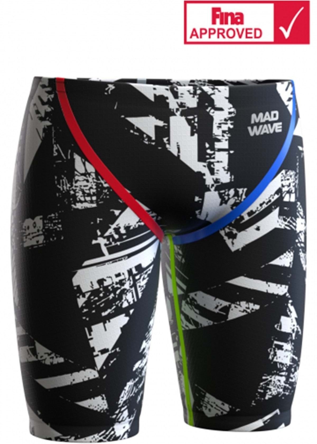 مردان مسابقه جمر Forceshell X Jammers Bl - سیاه و سفید - Xs زنانه | Mad Wave 1119291