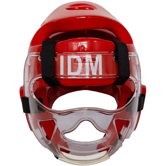کلاه تکواندو IDM نقابدار سایز XL، L، M و قرمز