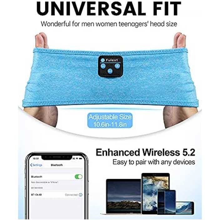 هدبند و هدفون ورزشی بلوتوثی مدل FULH01 برند Fulext آبی روشن