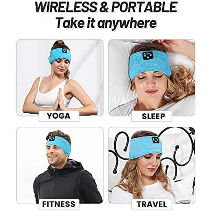 هدبند و هدفون ورزشی بلوتوثی مدل FULH01 برند Fulext آبی روشن