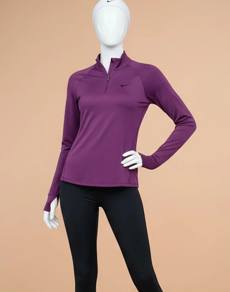 بلوز لاکرا آستین بلند نیم زیپ فینگر دار نایکی Nike