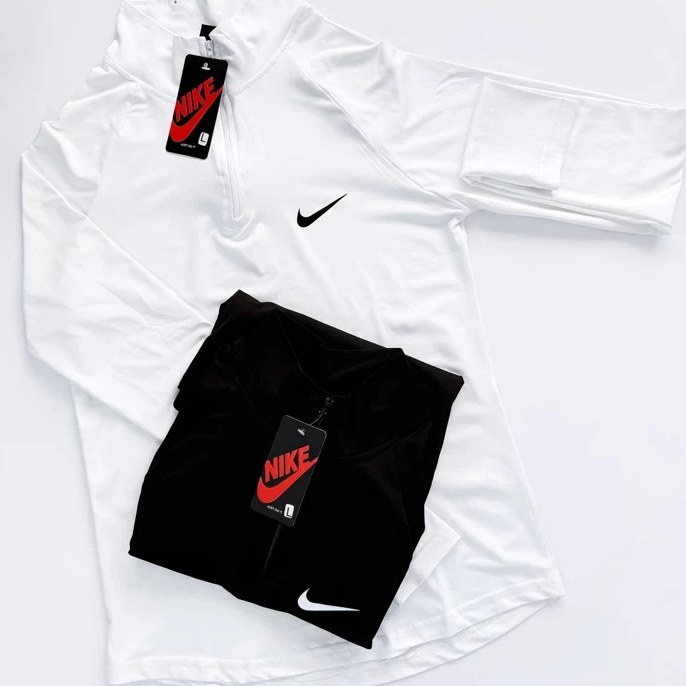 بلوز لاکرا آستین بلند نیم زیپ فینگر دار نایکی Nike