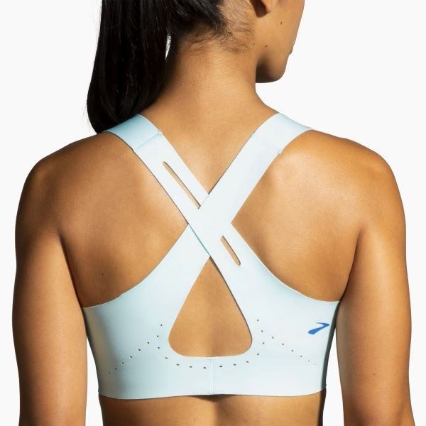 نیم تنه ورزشی زنانه بروکس مدل Dare Crossback 2.0 رنگ آبی یخی