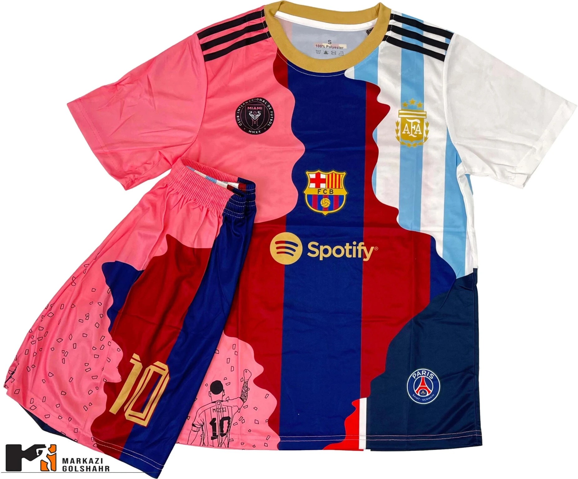 لباس فوتبال منتخب مسی سایز XL و L رنگ سفید