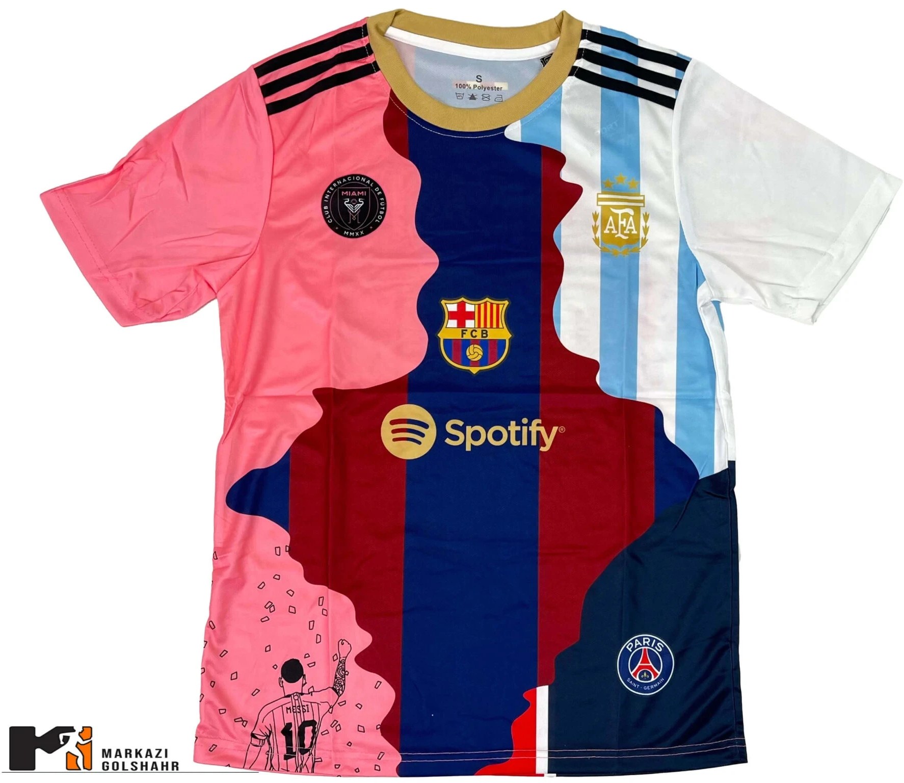 لباس فوتبال منتخب مسی سایز XL و L رنگ سفید