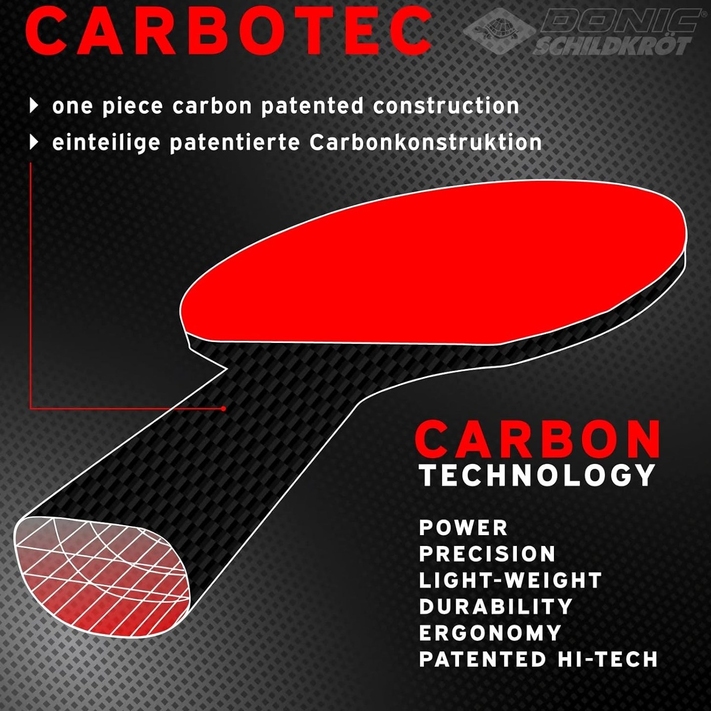 راکت پینگ پنگ دونیک مدل Carbotec 3000