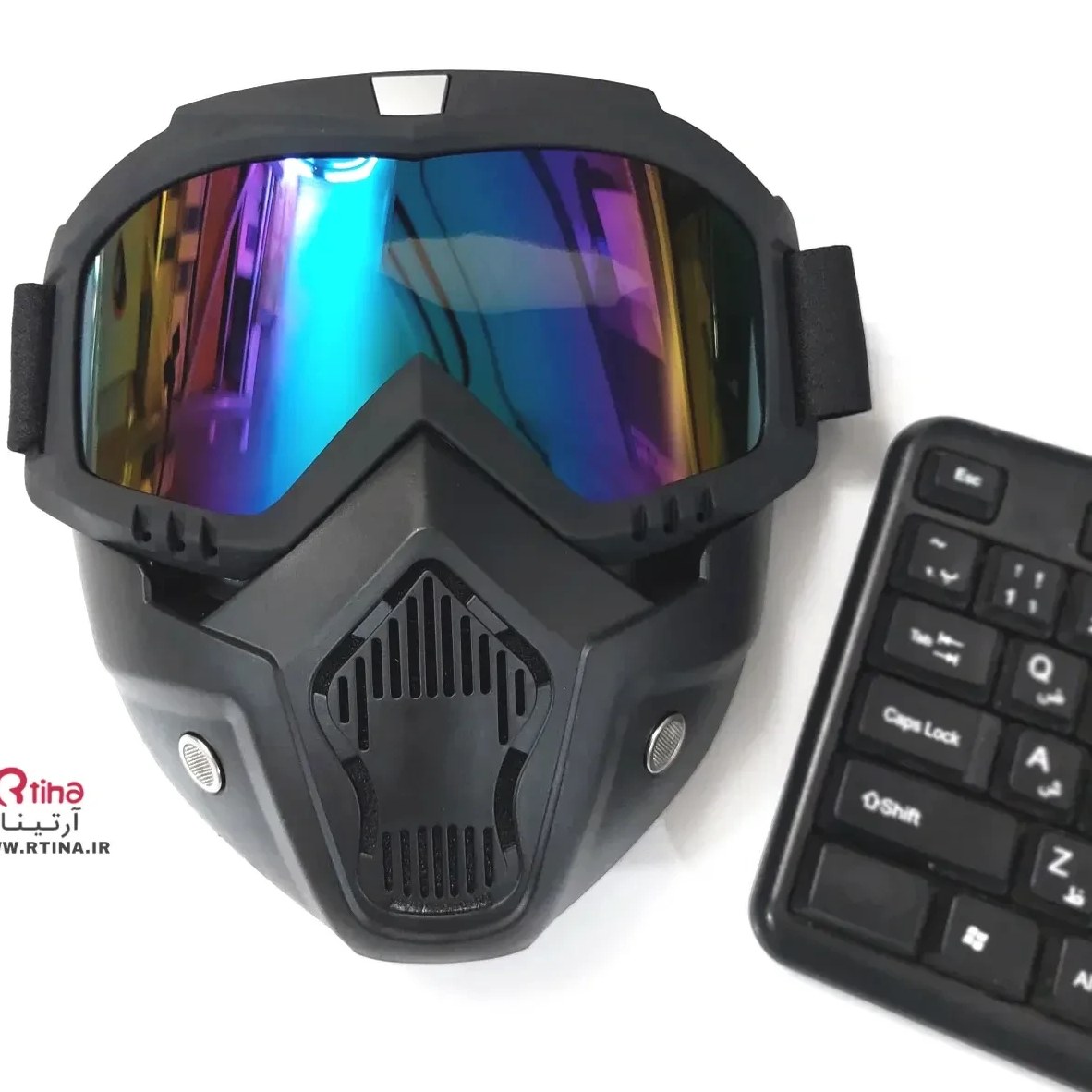 عینک موتور سواری فیس دار مدل ۲۰ با لنز رنگی و فیلتر UV400