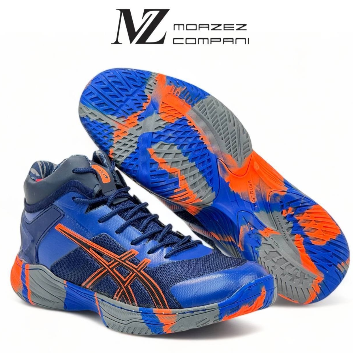 کفش والیبال اسیکس مدل متارایز رنگ سفید و آبی