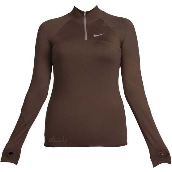 تیشرت ورزشی زنانه نایکی نیم زیپ آستین بلند فینگردار