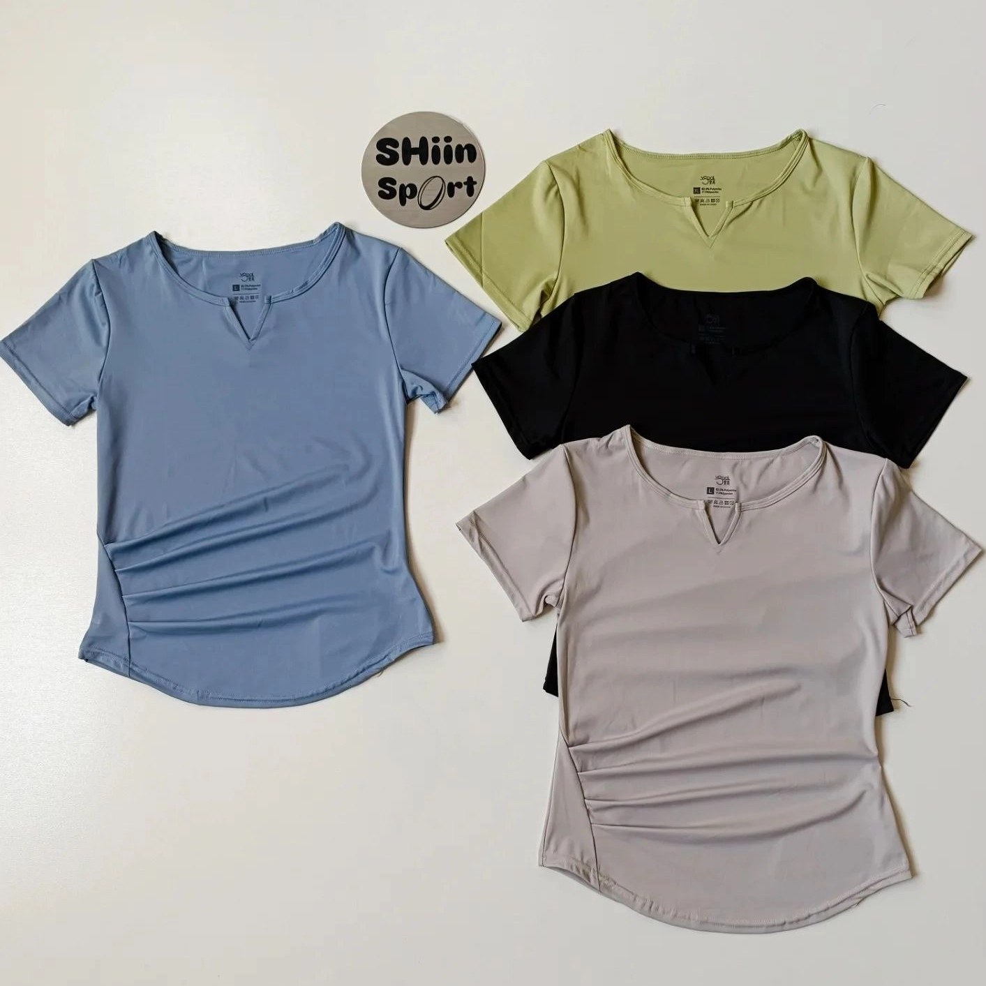 تیشرت ورزشی زنانه فلامنت یقه هفتی سایز لارج رنگ آبی