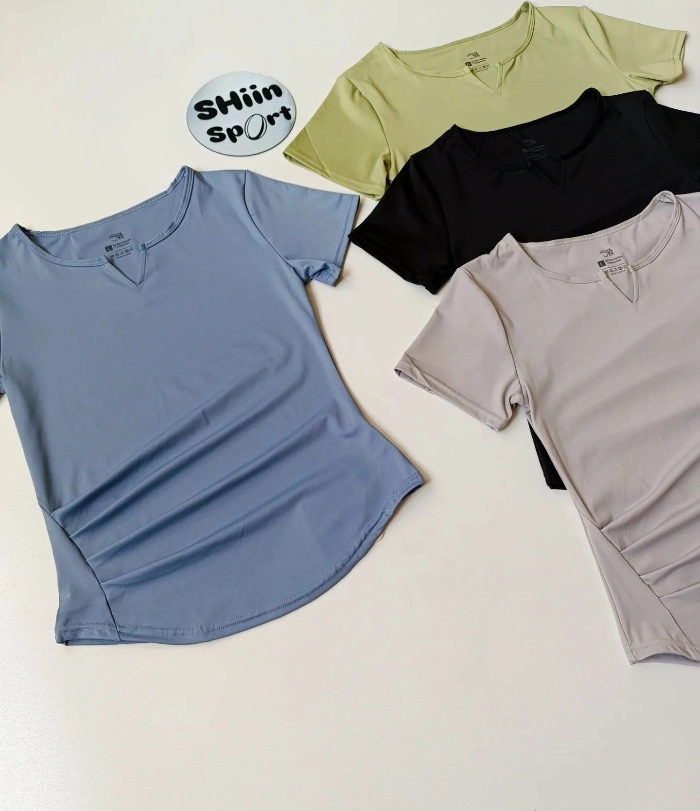 تیشرت ورزشی زنانه فلامنت یقه هفتی سایز لارج رنگ آبی