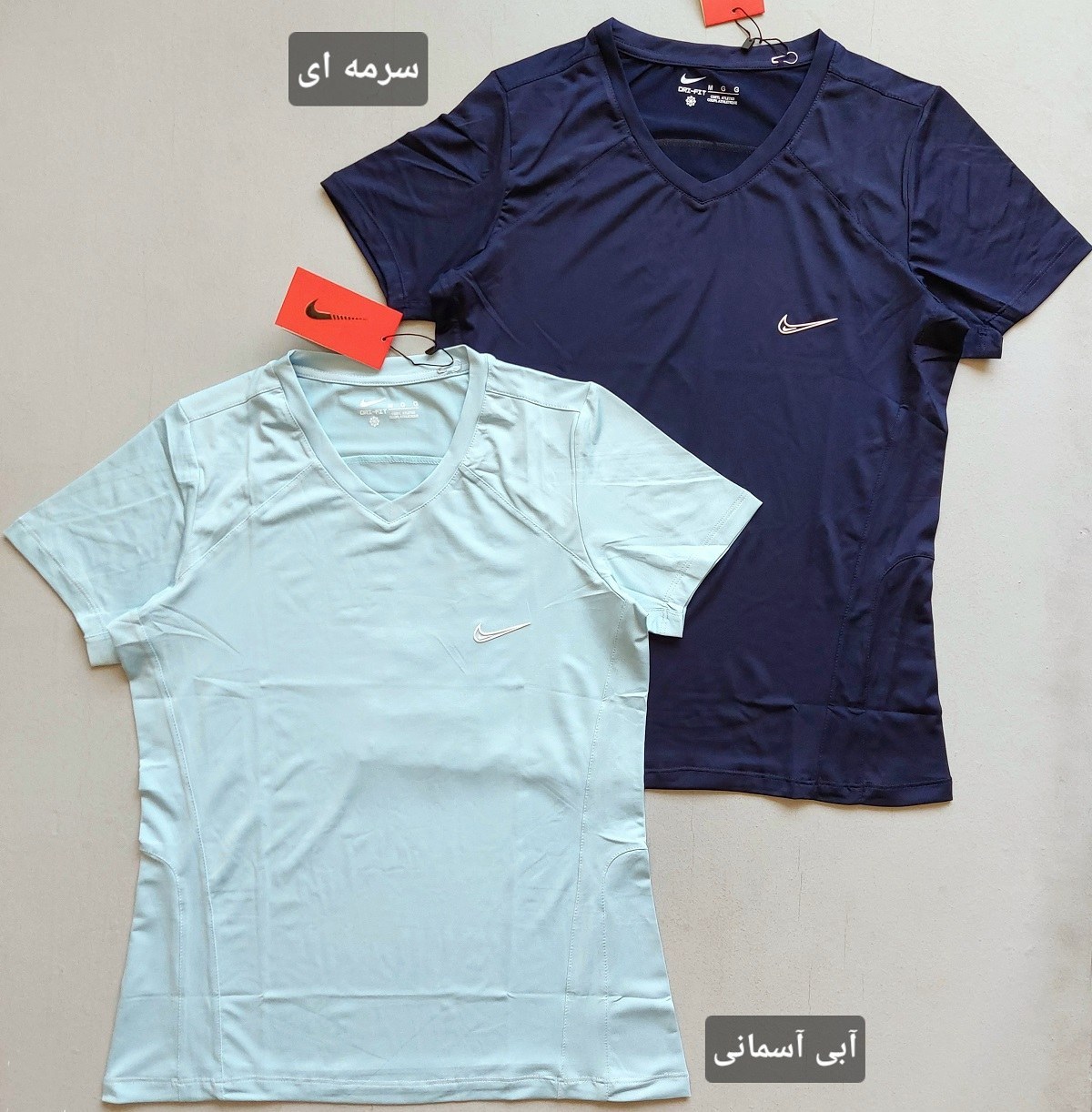 تیشرت ورزشی زنانه V-neck سایز بزرگ کد ۳۳۱۲