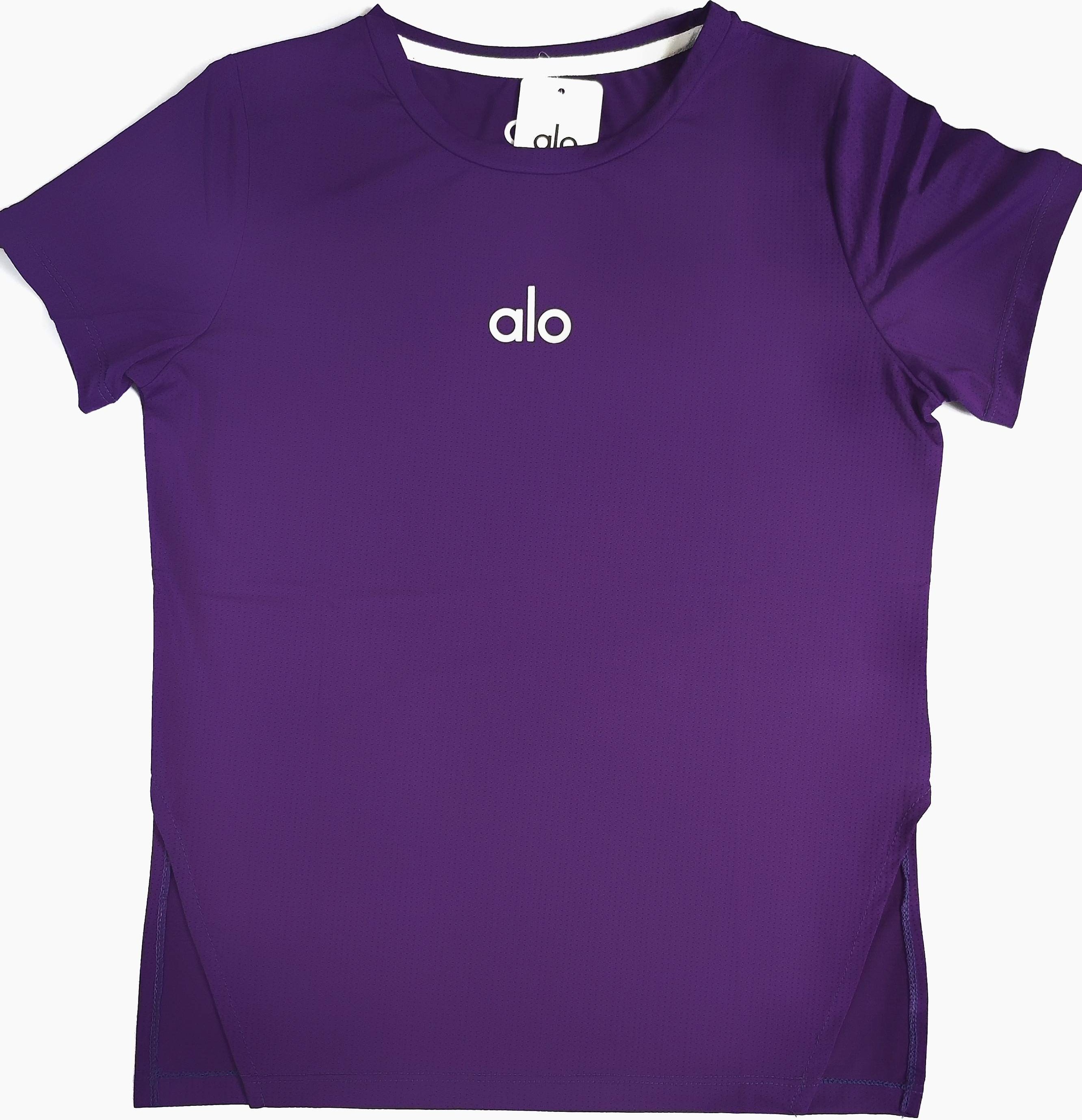 تیشرت ورزشی زنانه آلو مدل 14104 دو چاک فلامنت سوزنی رنگ سفید