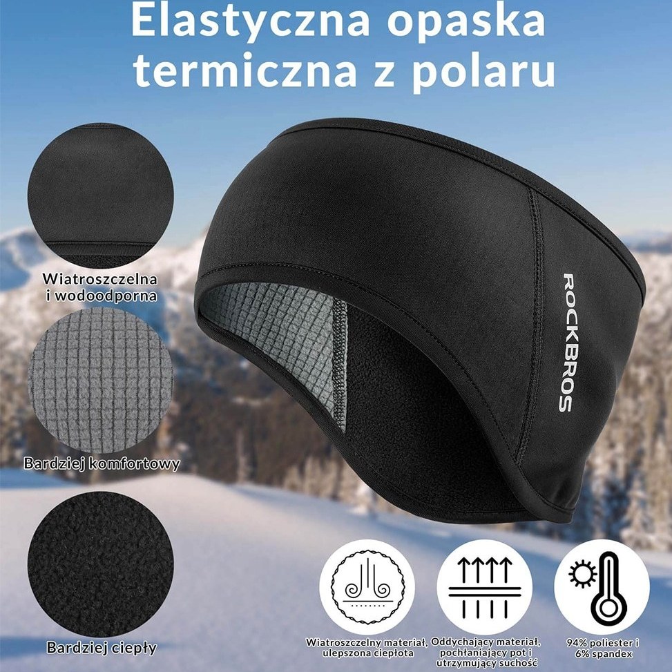 هدبند زمستانی دوچرخه سواری و ورزشی راکبراس ROCKBROS