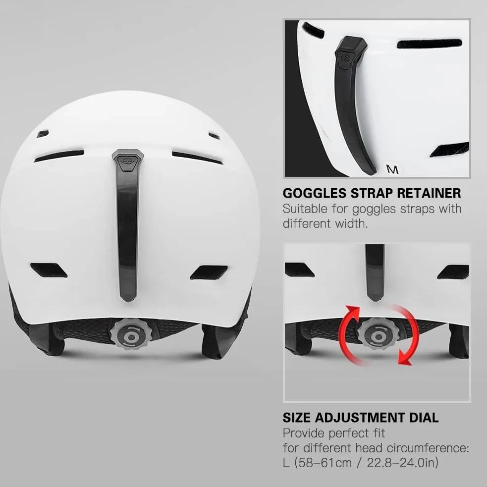 کلاه ایمنی اسکی Lixada - مناسب برای اسکی و اسنوبرد (همراه با عینک)