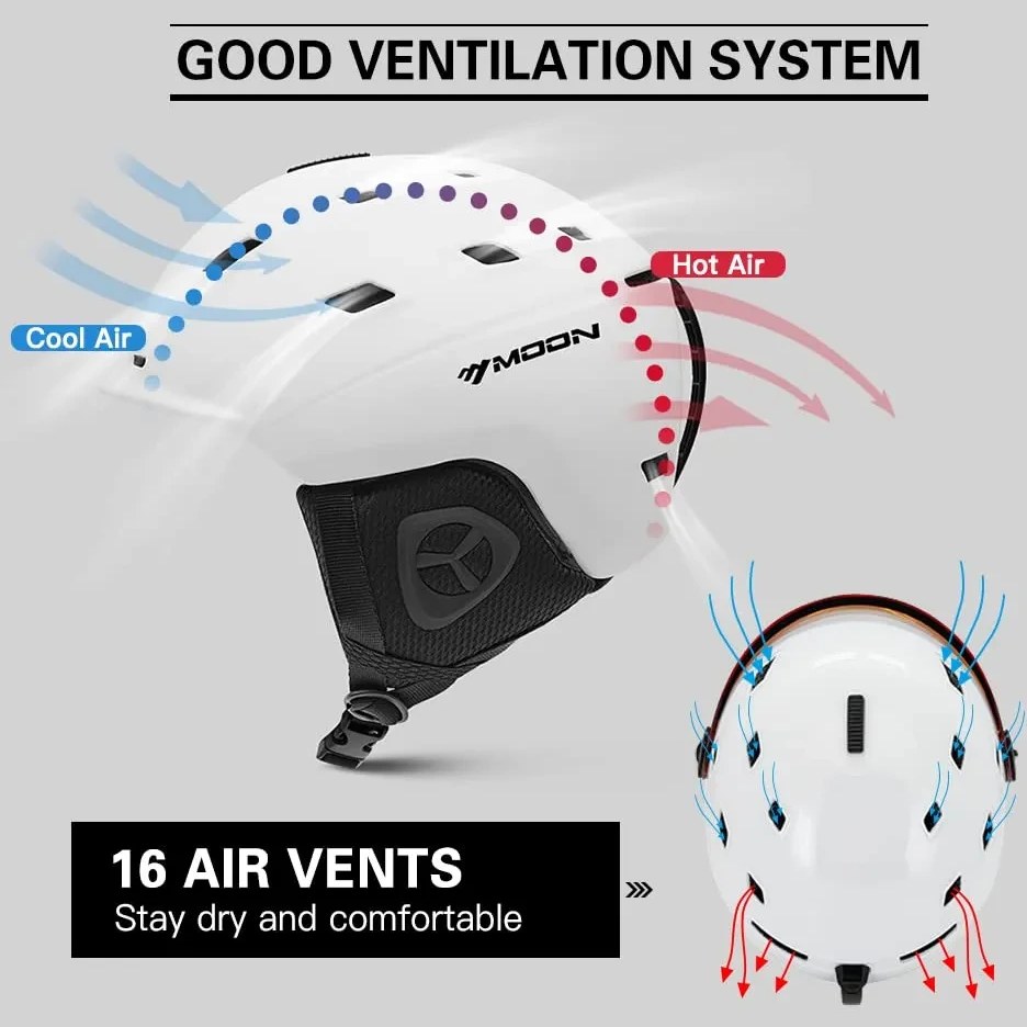 کلاه ایمنی اسکی Lixada - مناسب برای اسکی و اسنوبرد (همراه با عینک)