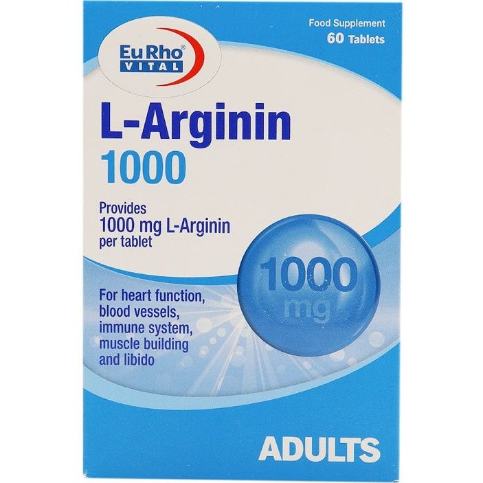 قرص ال آرژنین ۱۰۰۰ میلی گرم یوروویتال بسته ۶۰ عددی