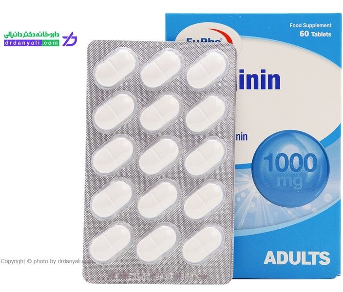 قرص ال آرژنین ۱۰۰۰ میلی گرم یوروویتال بسته ۶۰ عددی