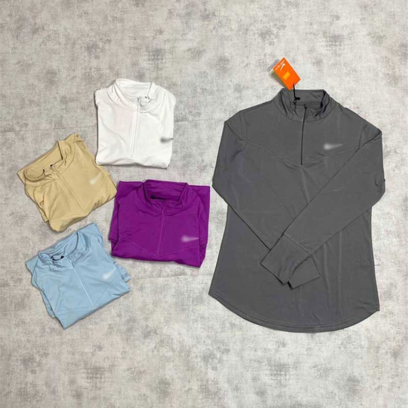 تیشرت نیم‌زیپ آستین بلند زنانه نایکی کد 3735