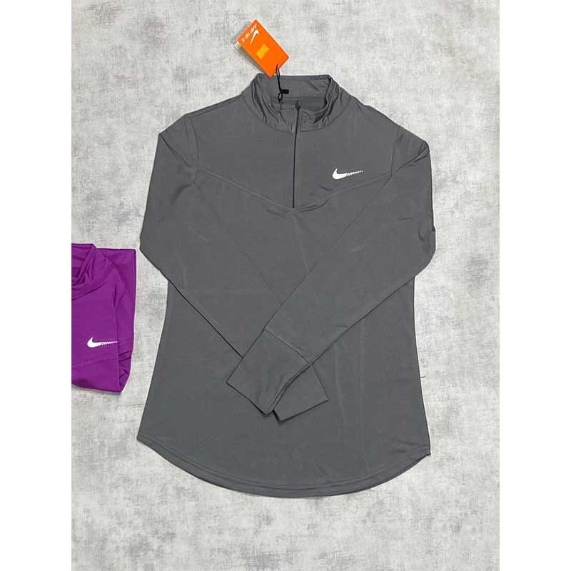 تیشرت نیم‌زیپ آستین بلند زنانه نایکی کد 3735